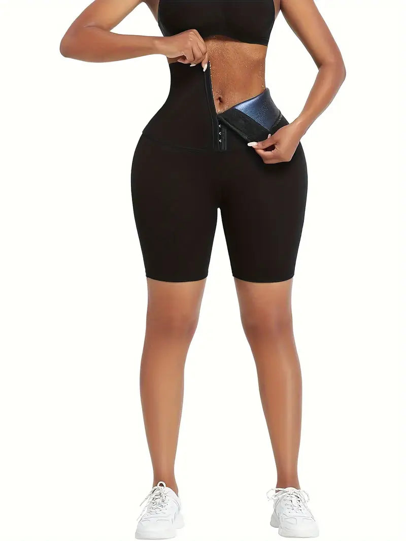 Women's High-Waist Sauna Sweat Shorts